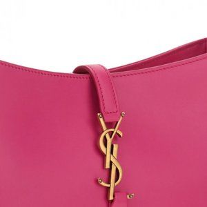 SAINT LAURENT LE 5 À 7 YSL Monogram Hobo Bag in Bubblegum Pink MSRP $2250 BNWT
